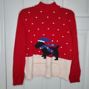 Liz Claiborne Scotland Terrier Winter Sweater Size Petite Small